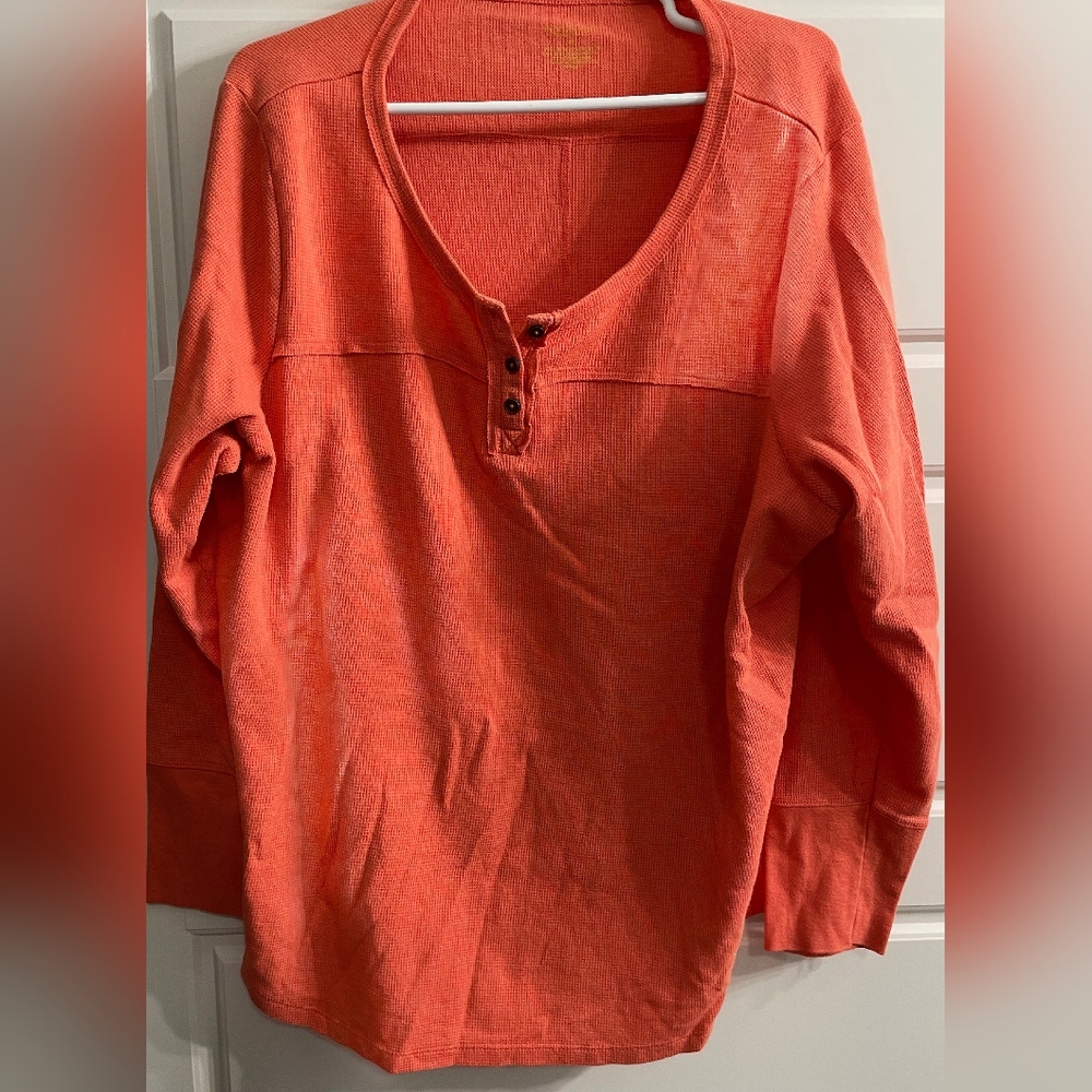 NorthCrest Women's 3X Waffle Knit Long Sleeve Tee